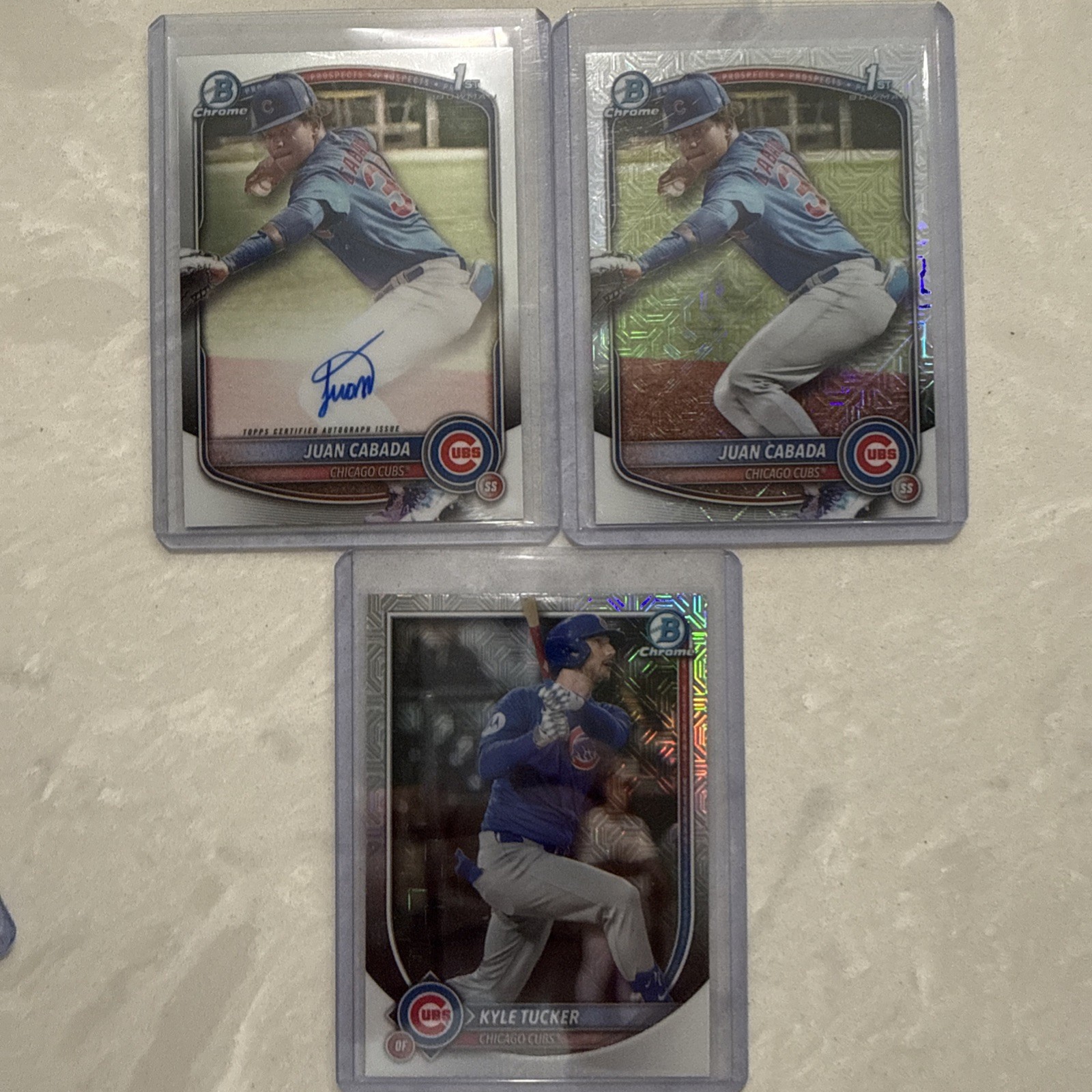 2025 Bowman Chrome Juan Cabada Auto 1st Prospect #CPA-JC Cubs See Pics