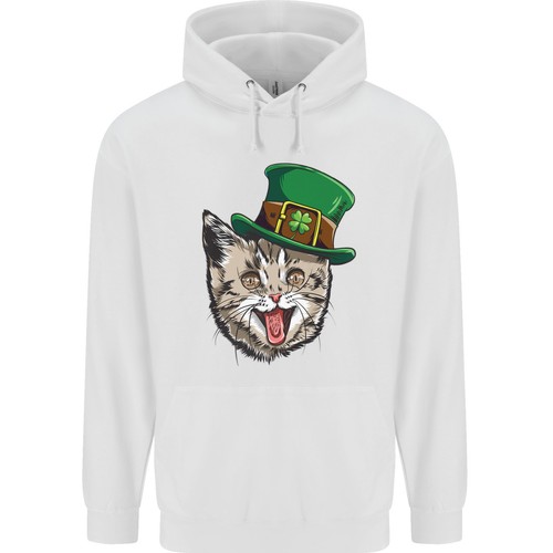 Sudadera Divertida De Gato Irlandés Para Hombres 80% Algodón De San Patricio - Imagen 5 de 27