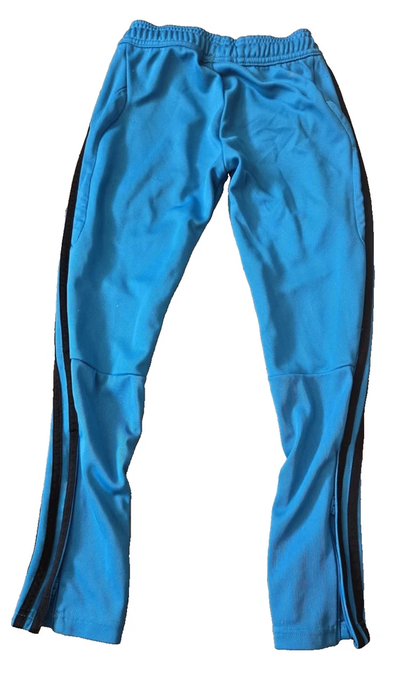 Pantalones Adidas Juveniles XS Azul Negro Tres Rayas Atlético Pista Cremallera Bolsillo Logo Foto 2 de 4