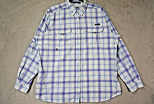 Columbia PFG Super Bahama Shirt Mens XL Plaid Long Sleeve Fishing Vented Outdoor