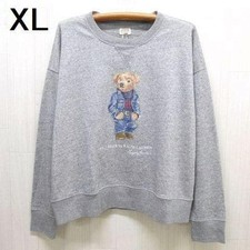 Women XL Polo Ralph Lauren Bear Sweatshirt Gray Unused Vhtf Classic Iconic USA