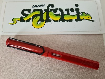 Lamy Safari dunkelrot / schwarzer Clip Feder unmarkiert Schulfüller Füllhalter