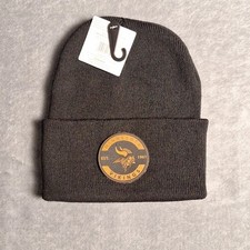Gorra gorro negra parche redondo de cuero Minnesota Vikings NFL