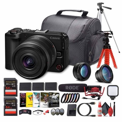 Canon EOS R50 V + 14 30mm Lens Kit | 4K60p Vlogging Camera, Power Zoom Lens -