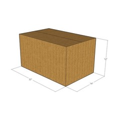 20 22x14x12 Kraft Brown Corrugated Shipping Boxes 32 ECT Single-Wall New