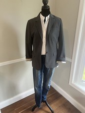 Banana Republic Black Wool Pinstripe Slim Fit 2-Button Blazer size 8