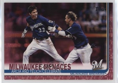 2019 Topps Checklist Mother's Day Pink 22/50 Orlando Arcia Christian Yelich 1m9j