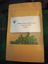 ORGANIC CHLORELLA /SPIRULINA  VEGETARIAN TABLETS~2000 MG. PER SERVING - 30 COUNT