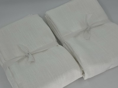 New Set/2 Pottery Barn Brixton Texture Unlined Curtain  50x84, White