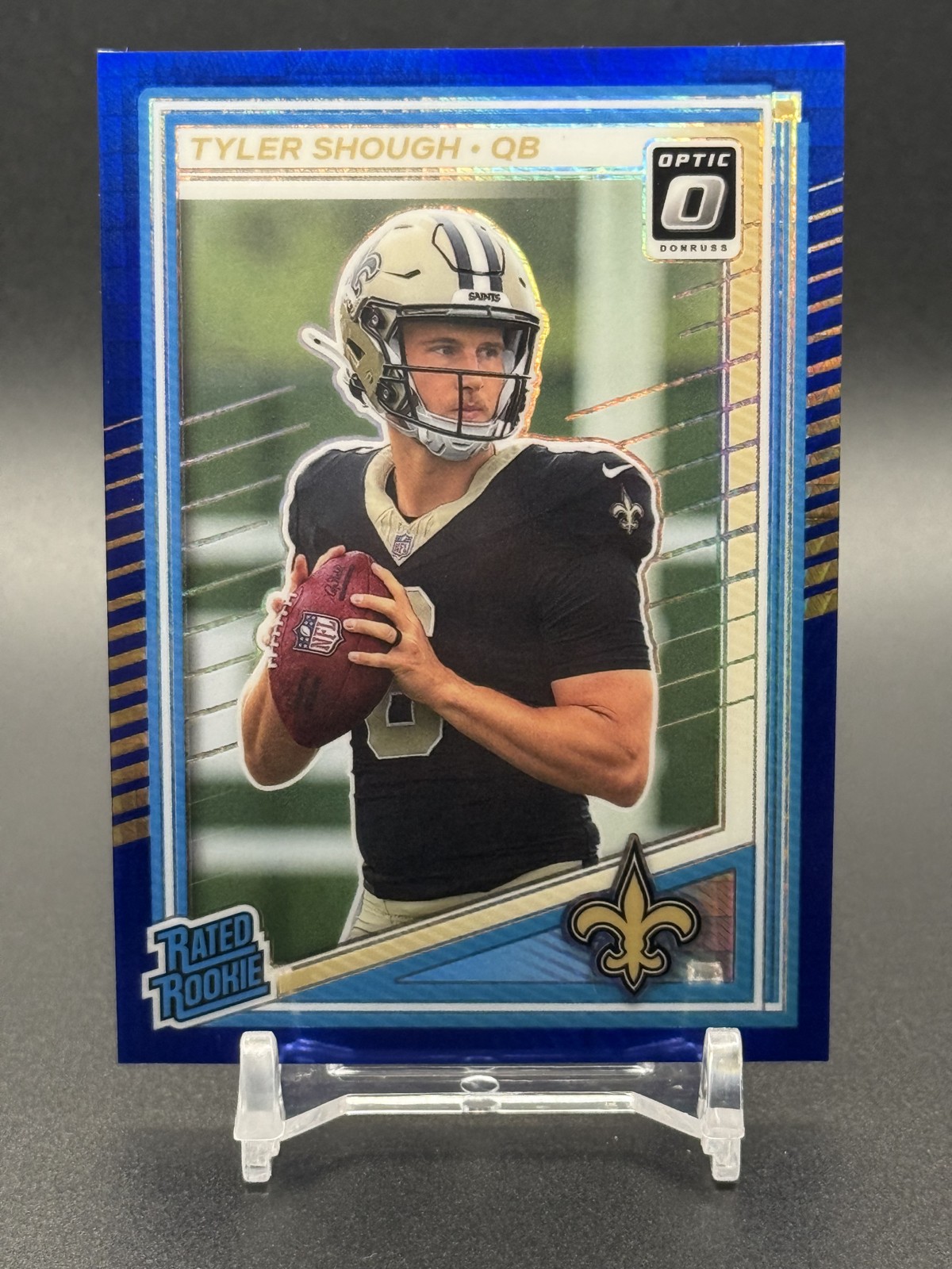 Tyler Shough 2025 Panini Donruss Optic - Rated Rookie #223 Blue Hyper Prizm (RC)