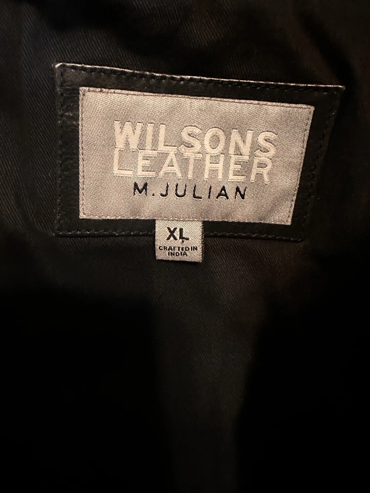 Chaqueta de moto de cuero genuino vintage Wilsons M. Julian talla XL gamuza Foto 3 de 4