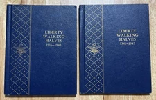 Liberty Walking Halves Whitman Albums # 9423 & 9424 USED - NO COINS