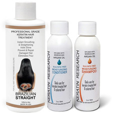The Real BRAZILIAN STRAIGHT Keratin Blowout Complex Hair Treatment Kit Pro Grade