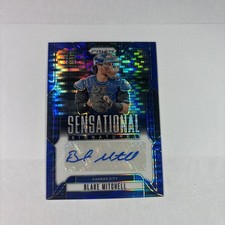 2025 Panini Prizm #SS-BM Blake Mitchell Sensational Signatures Blue Prizms #/49