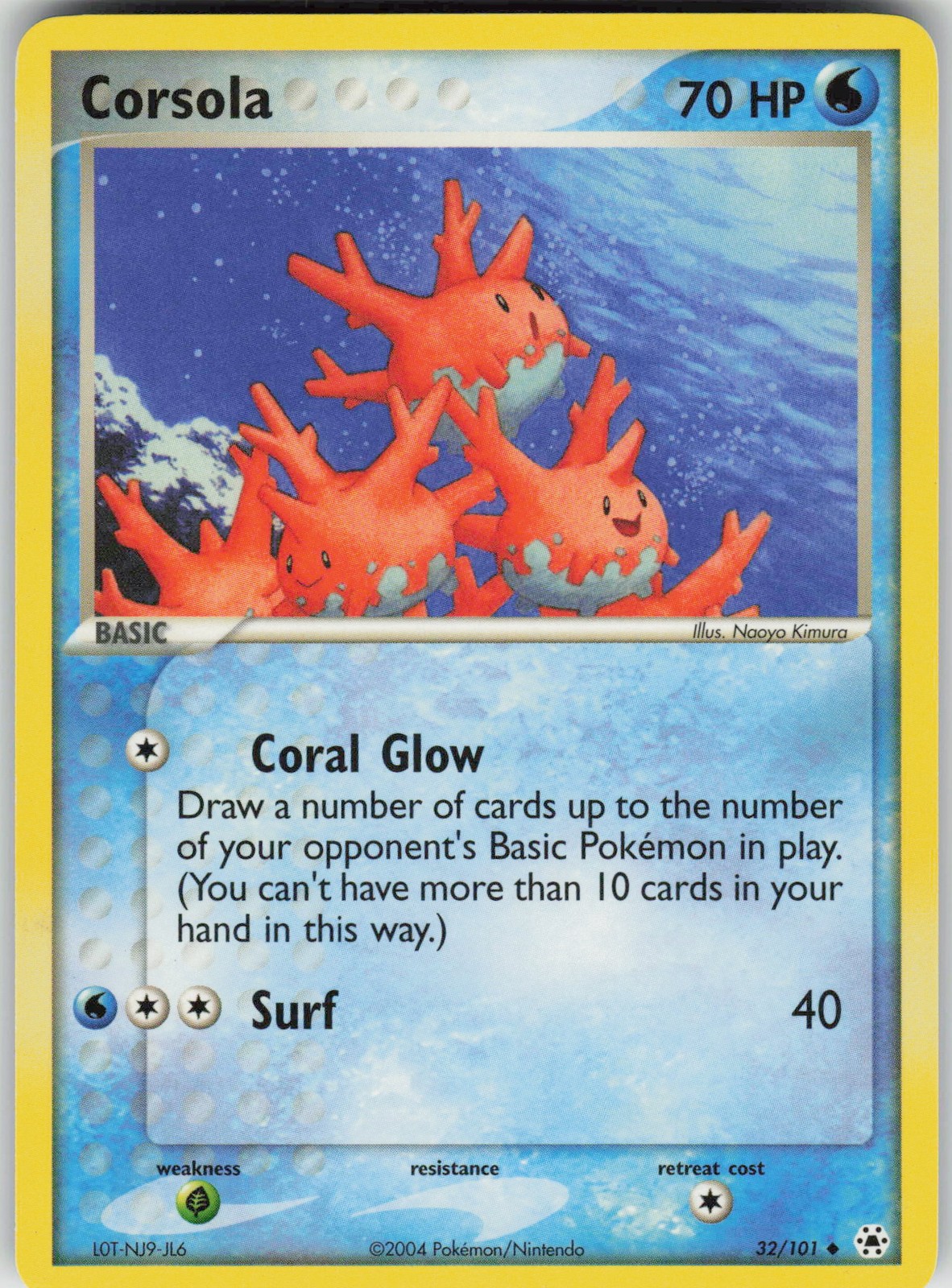 Pokemon Corsola 32/101 Hidden Legends Uncommon NM