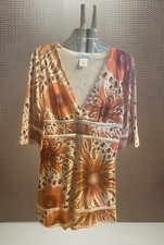 Y2K GUESS by Marciano WomenโPeach Floral Crossover Empire Waist Mini Dress Large