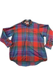 VINTAGE 80's 90's Sears Roebuck  Co Mens XL Flannel Plaid Shirt Long Sleeve