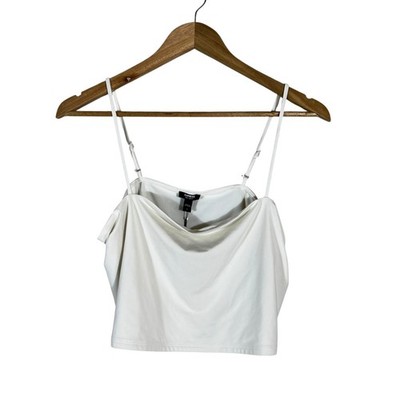 NWT Express Body Contour Solid Camisole White Chic Cowl Neck Sculpting Size L
