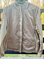 Vintage Nine West Short Hooded Jacket Trench rain Interior Red Gingham Womens L