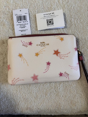 NWT Coach Small Corner Zip Wristlet With Shooting Star Chalk Multi - Picture 5 of 6