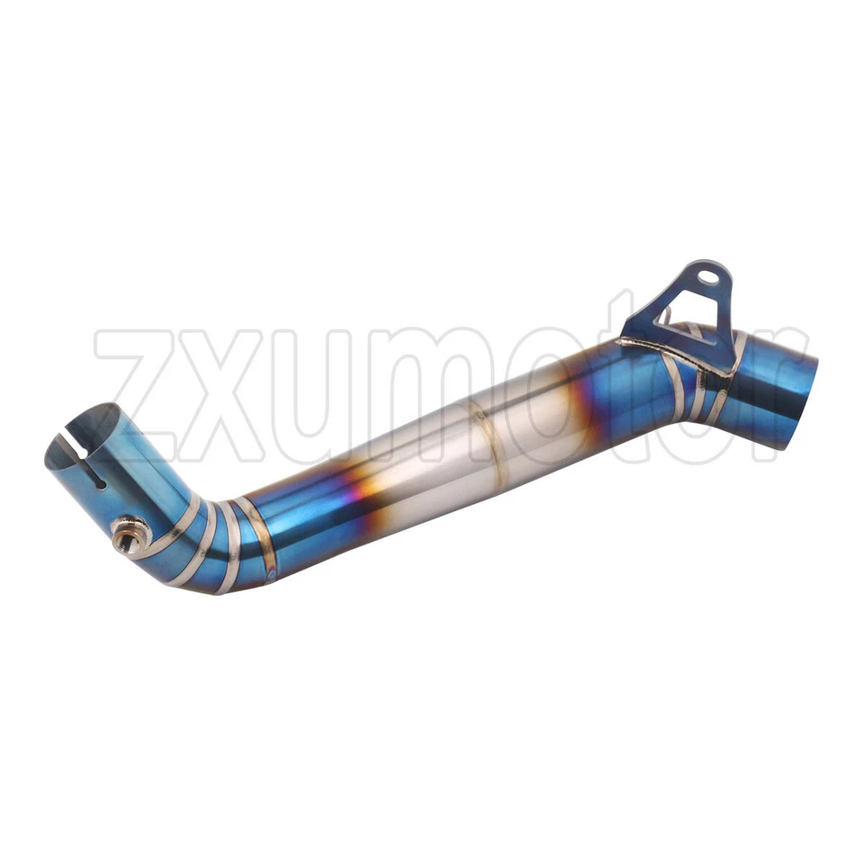 Motorcycle Exhaust Link Pipe for Honda cbr1000rr 2008-2016 Titanium Alloy Blue - Image 2 of 4