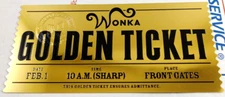 Willy Wonka Chocolate Factory Golden Ticket Movie Prop