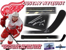 GUSTAV NYQUIST Signed 2014 CCM Game Used Stick RED WINGS - ROOKIE STICK