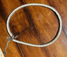 Vintage Silver Tone Chain and Beaded Faux Pearl Belt M/L 8/10 Well Made