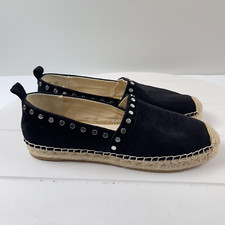 Sam Edelman Womens Size 7M Black Koda Loafer Espadrille Flats Studs