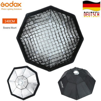 DE Godox 140cm 55'' Studio Flash Octagon Softbox Bowens Mount With Grid Honeycomb