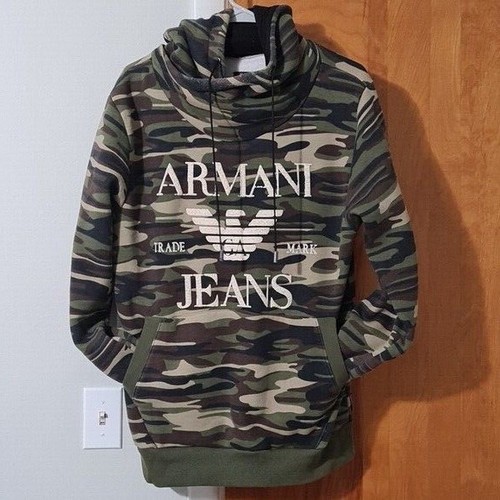 Armani Jeans Camo Hoodie Pullover XXL 