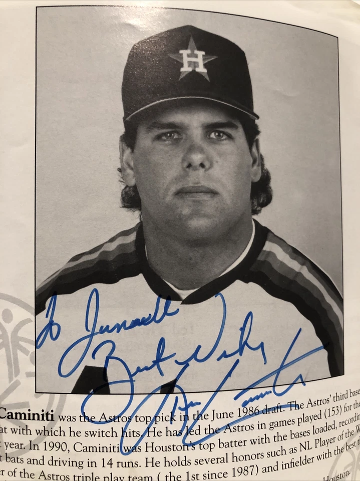 Houston Chronicle Celebrity Program 91 Ken Caminiti Bruce Matthews Multi Signed - Image 3 of 4