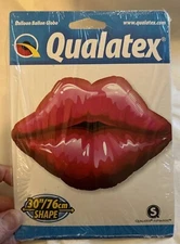 30” Qualatex Red Lips Foil Helium Party Balloon:  NIP