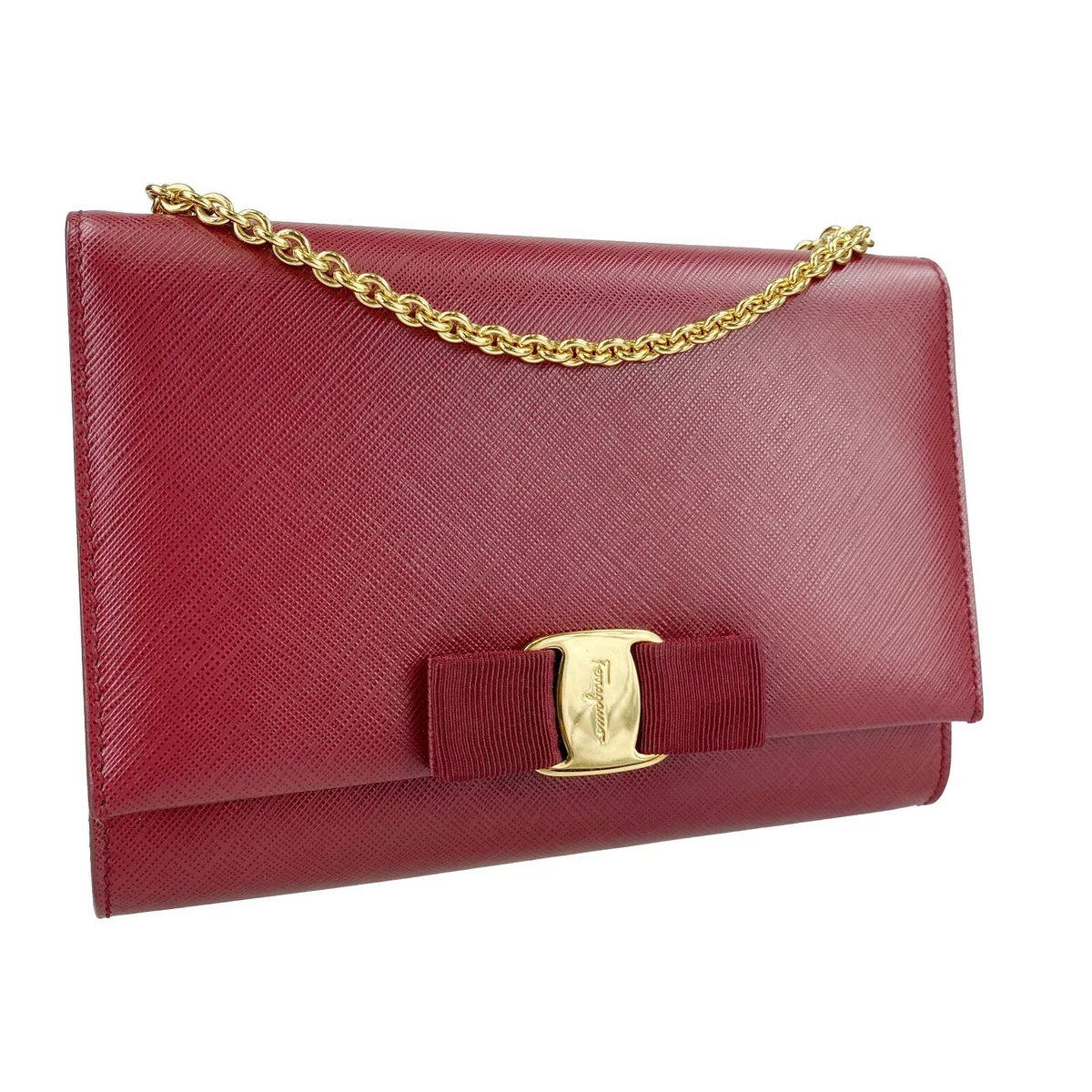 Ferragamo Salvatore Vara Bow Leather Mini Bag