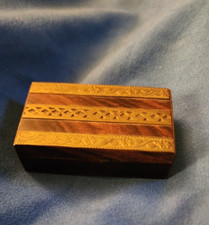 Vintage Handmade Tiny Wooden Trinket Box with...