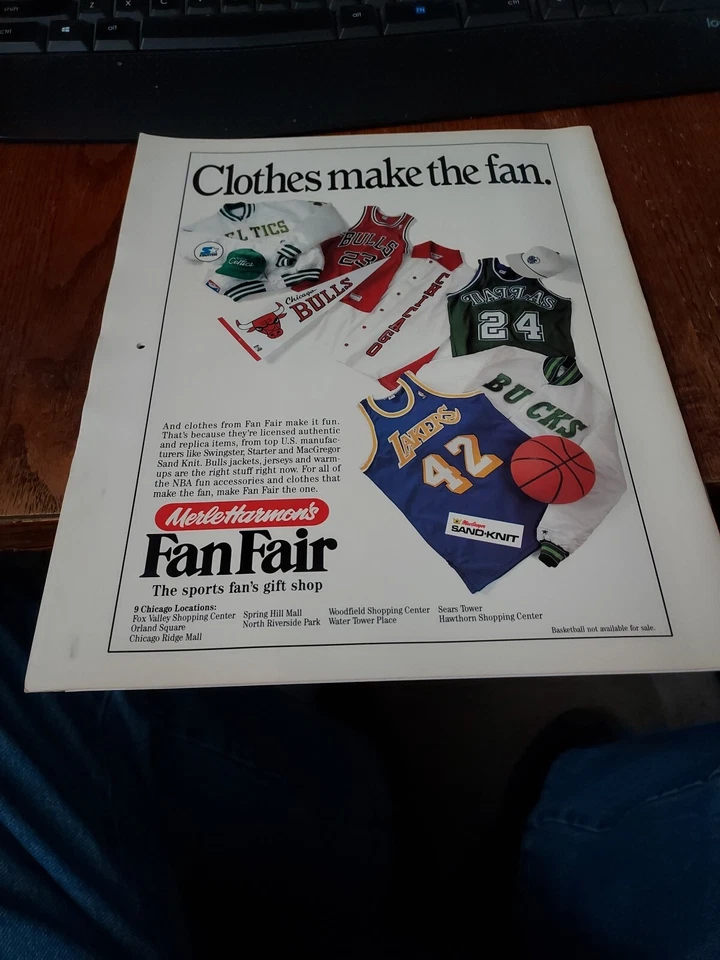 Chicago Bulls Michael Jordan Pippen Vintage 1988-89 Calendario NBA Baloncesto Foto 2 de 4