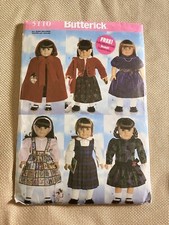 Butterick 5110 18" Doll Clothes Dress Cape Jumper Socks Shoes Sewing Pattern