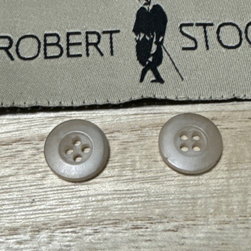 Robert Stock Suit Set of 8 Beige 4-Hole Replacement Buttons - Picture 4 of 5