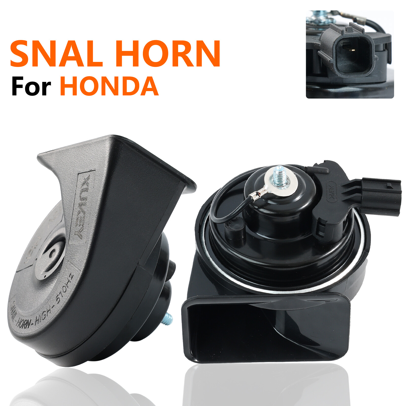 Pair 12V Snail Horns High Low Tone 400Hz-500Hz For Honda Insight Acura TSX RL .