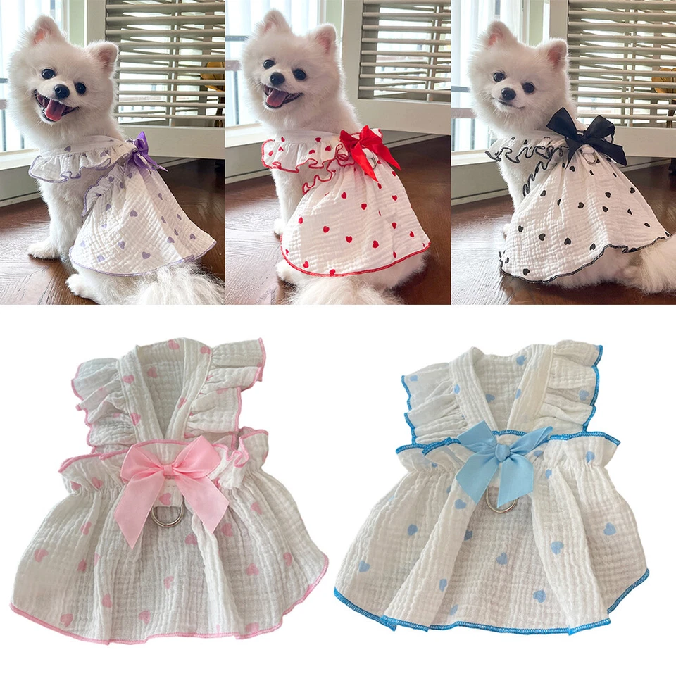 Dog Skirt Pet Dress Cute Small Dog Princess Dress Chihuahua Puppy Cat Clothes US - Image 3 of 4