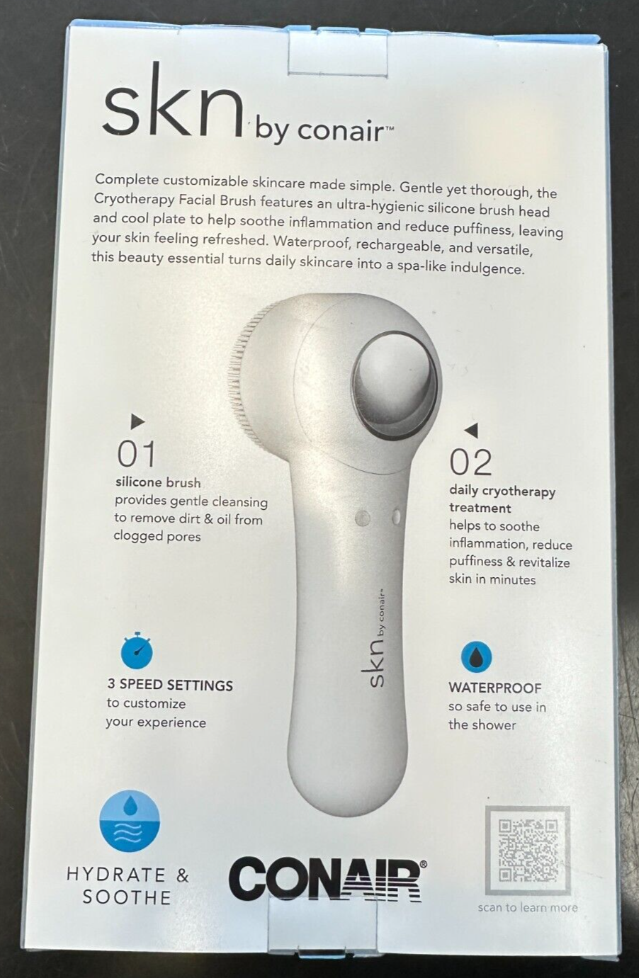 NEW SKN by Conair Cryo Advanced Silicone Facial Brush White SFB12CRX eBay
