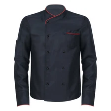 Men's Chef Coat Long Sleeve Chef Jacket Double Breasted Kitchen Cook Top Uniform