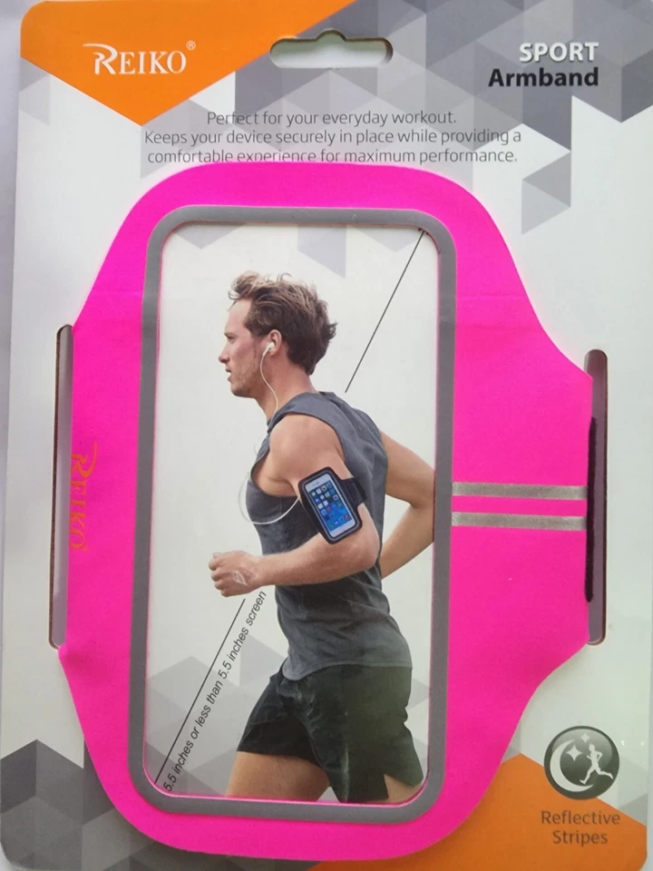 Reiko Running Sports Armband With Touch Screen 5.5X3X 0.5 Inches Device In Pink - Image 3 of 4