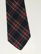 Vintage Rooster Men's Tie Plaid Made in USA 100% Cotton