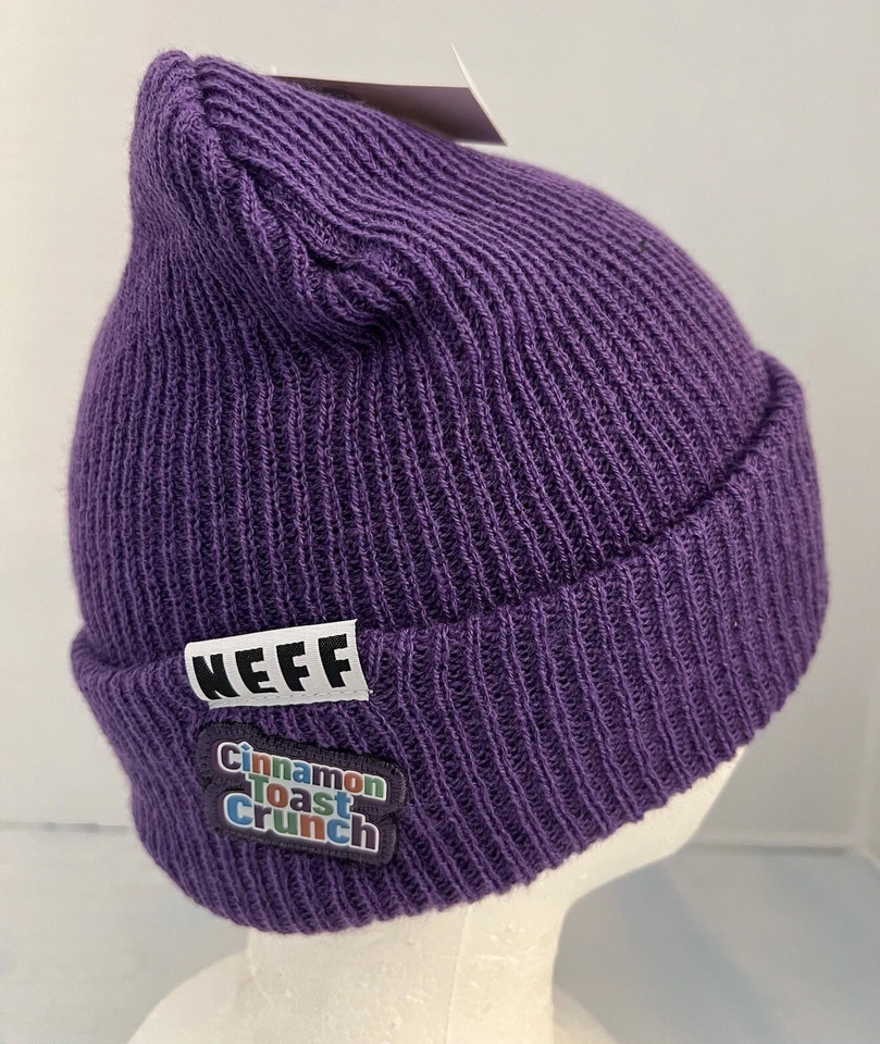 Gorro Leslie Grace Canela Tostadas Crujiente Neff Plegable Púrpura Nuevo sin Etiquetas Sombrero de Invierno Foto 4 de 4