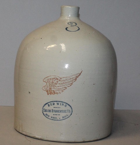 Antique 3 gallon Red Wing Stoneware Beehive Jug
