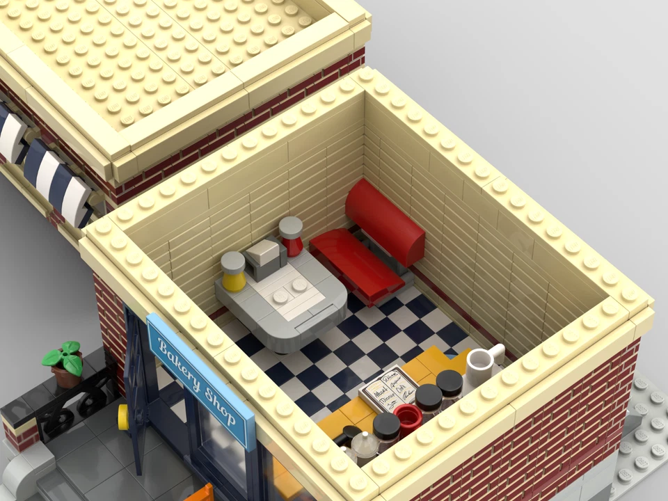 LEGO MOC Custom Modular City BAKERY PDF Building Instructions! - Image 3 of 4