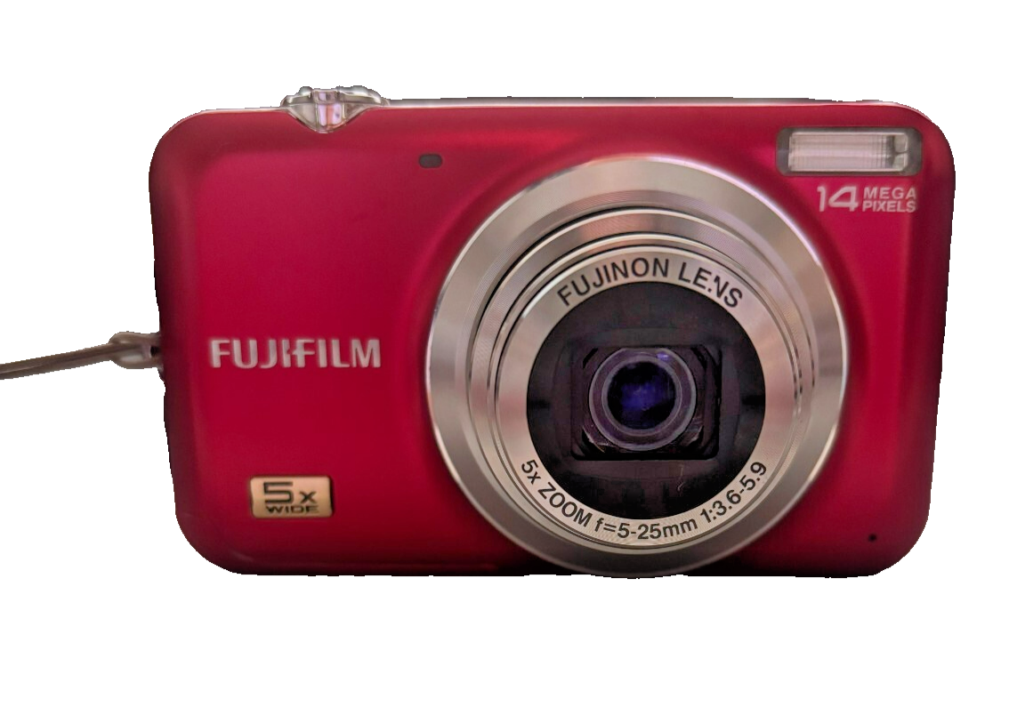 Fujifilm FinePix JX260 14MP Digital Camera Red with Case & Battery - Tested & Functional