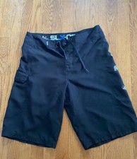 Salt Life Swim Trunks Men  s 30 Drawstring Black Beach Board Shorts 11  Inseam