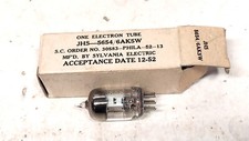 New Unused Sylvania JAN 5654 6AK5 / Old Vintage Ham Radio Military Army Tube